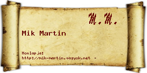 Mik Martin névjegykártya